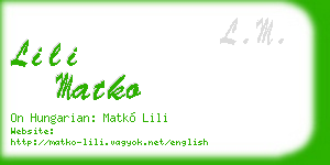lili matko business card