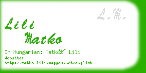 lili matko business card